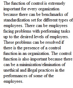 Week 7 Importance of the Fourth Function of Management Control